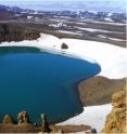 This image shows the drill site of the IDDP-1 well near the explosive volcanic crater Víti. Viti erupted in 1724 AD.
