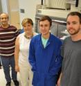 From left, Cengiz Ozkan, Hamed Hosseinni Bay, Mihrimah Ozkan, Zachary Favors and Aaron George in the Ozkan's lab.