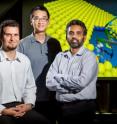 Illinois researchers found that the material molybdenum disulfide could be the most efficient yet found for DNA sequencing, making personalized medicine more accessible. From left: Amir Barati Farimani, Kyongmin Min and Narayana Aluru Illinois researchers found that the material molybdenum disulfide could be the most efficient yet found for DNA sequencing, making personalized medicine more accessible. From left: Amir Barati Farimani, Kyongmin Min and Narayana Aluru