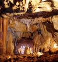 This is the interior of the Manot Cave in Israel's Galilee, where a 55,000-year-old skull sheds new light on modern human migration patterns.