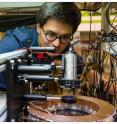 Ph.D. student Bjarke Takashi R&#248;jle Christensen is shown in the quamtum optics lab at the Niels Bohr Institute.