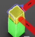 This image shows a look at the honeycomb like lattice, which bends light. This image shows a look at the honeycomb like lattice, which bends light.