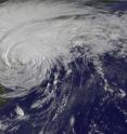 The GOES-13 satellite captured this stunning visible image of Hurricane Irene at 8:32 a.m. EDT on Aug. 28, 2011, just 28 minutes before Irene's landfall in New York City. The image showed Irene's huge cloud cover blanketing New England, New York and over Toronto, Canada. Shadows in Irene's clouds indicate the bands of thunderstorms that surround now tropical storm Irene.
