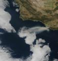This is a satellite image of the smoke on 2 May 2013, the first day of the Springs Fire northwest of Los Angeles. This is a satellite image of the smoke on 2 May 2013, the first day of the Springs Fire northwest of Los Angeles.
