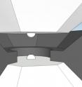 This is a schematic of the pressure chamber of the double-stage diamond anvil cell: The osmium sample is just 3 microns small and sits between two semi-balls made of nanocristalline diamond of extraordinary strength.