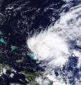On Nov. 8, 2015 the MODIS instrument aboard NASA's Terra satellite captured this image of newborn Tropical Depression 12 in the western Atlantic.