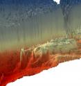 Computer imagery of the 'Drowned Apostles' -- limestone sea stacks found underwater off Australia's southern coast.